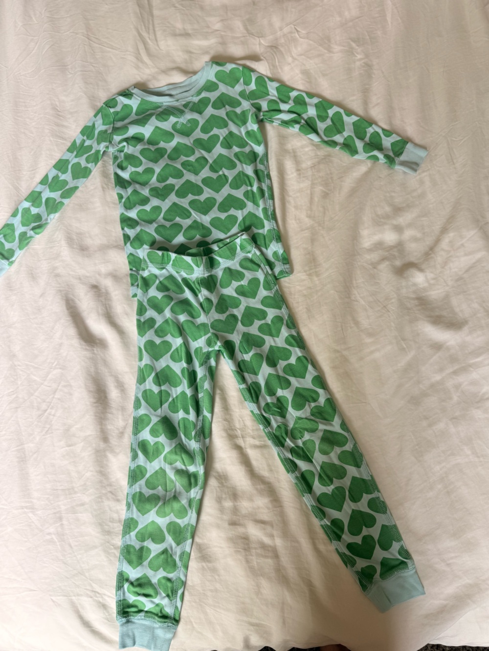 Primary’s Mint Green Heart Pajamas